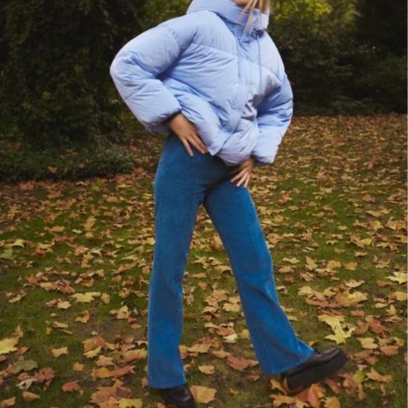 Zara Pants - LAST CHANCE ⚡️ Zara Wide Leg Corduroy Pants Duck Blue US 4